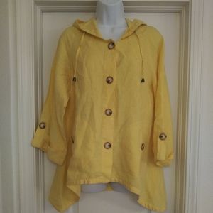 For Cynthia Assymetrical Linen Lightweight Jacket